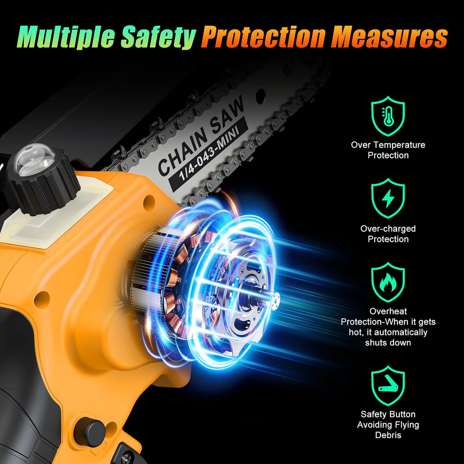 Thumbnail 3 de DNLBBO DNLBBO-10 6-Inch Cordless Mini Chainsaw, 700W, Auto-Oiling