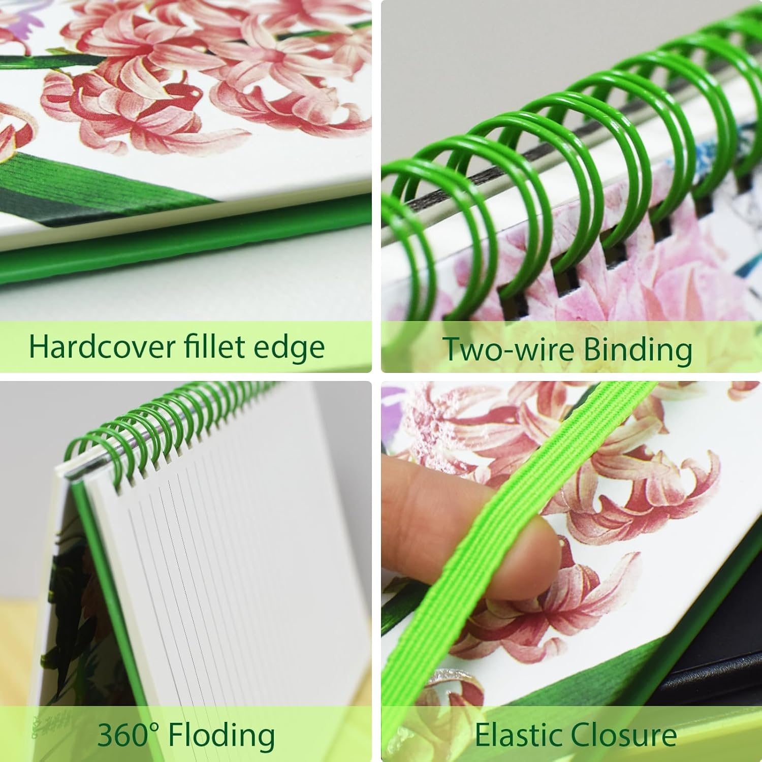 Thumbnail 2 de DWIYITTN A5 Spiral Notebook for Women – 4 Pack Hardback Gift Set