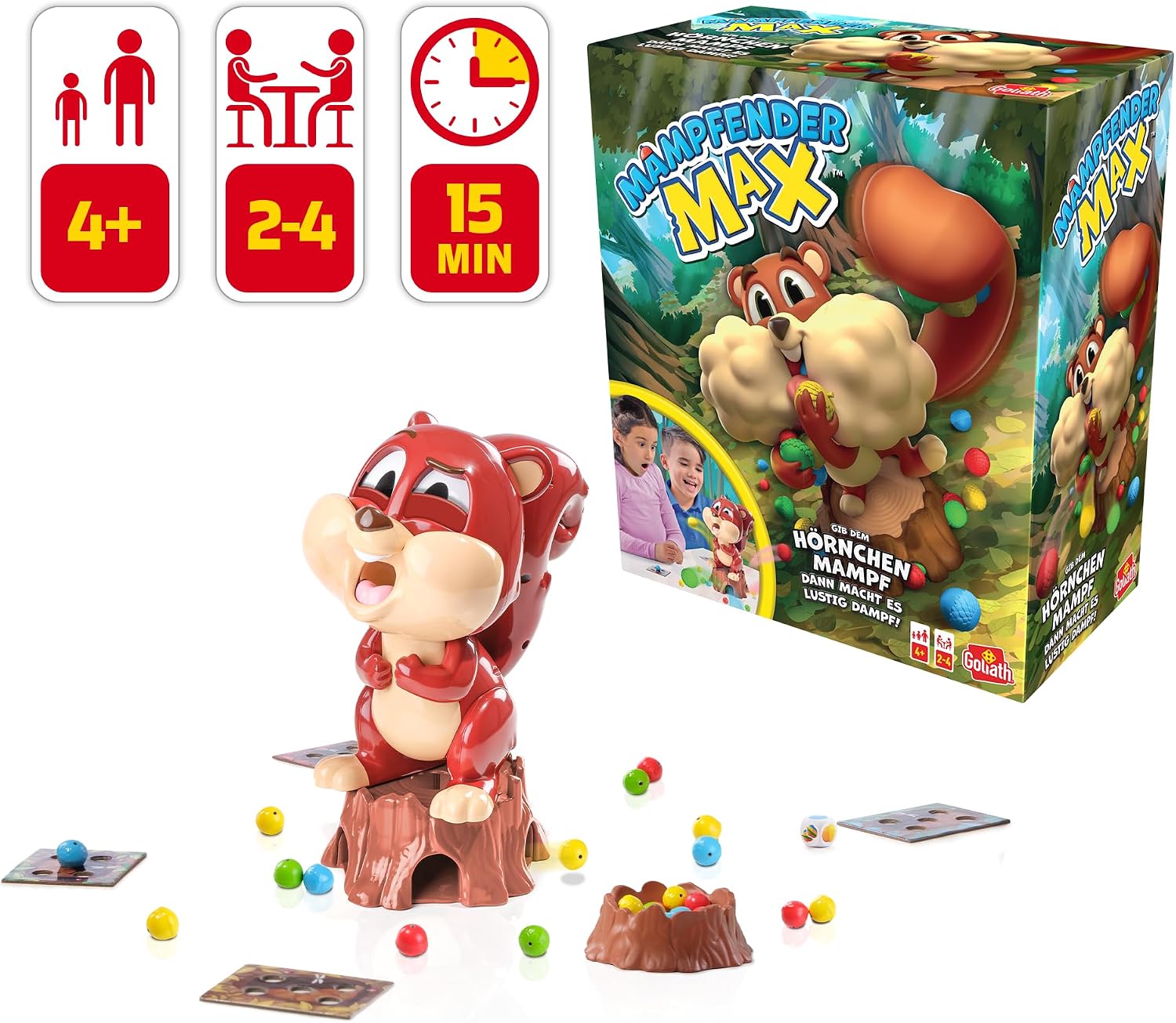 Detalle de Goliath Mampfender Max kinderspel met dobbelsteen en snelle reacties