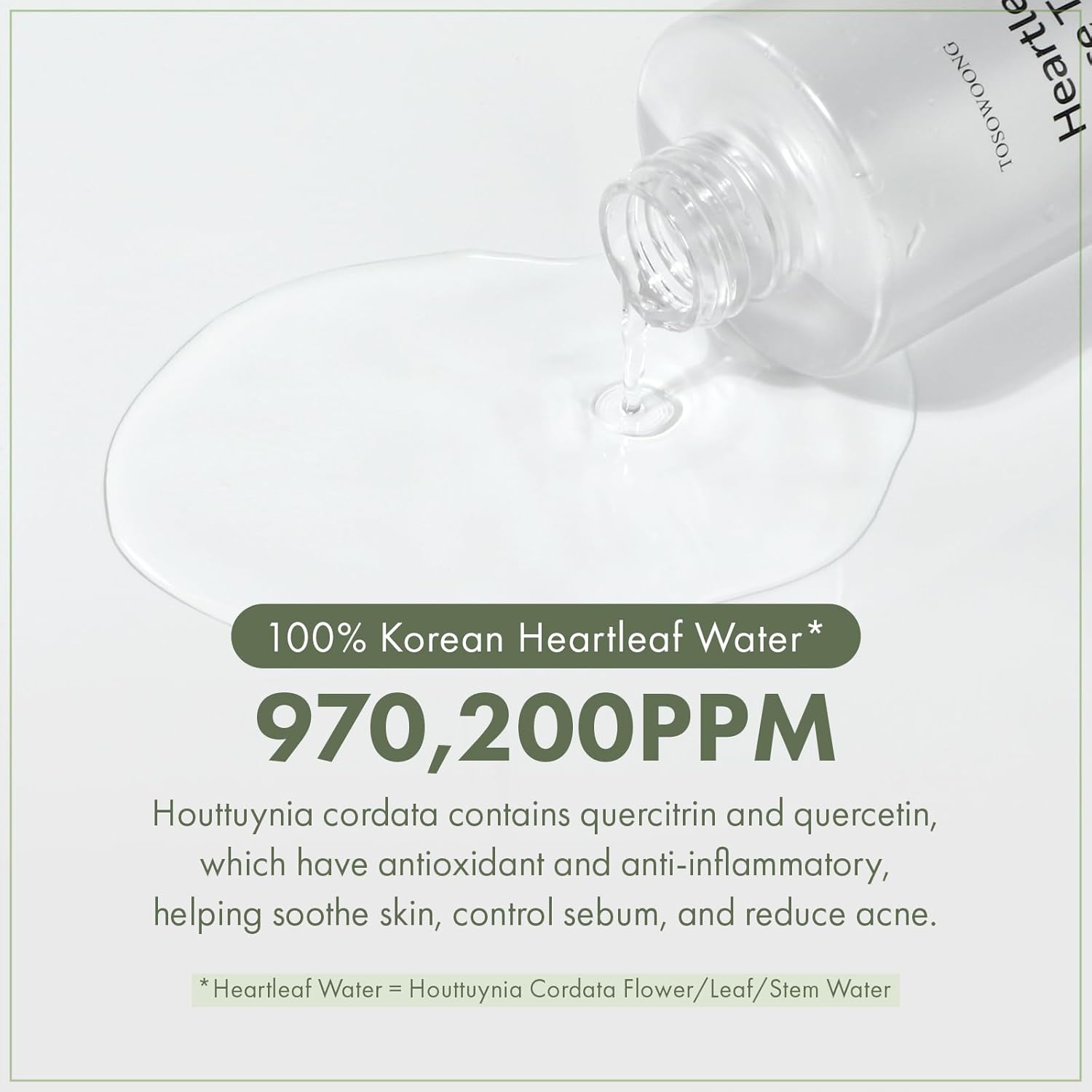 Detalle de TOSOWOONG Tonico Viso all’Houttuynia Cordata 970.200 ppm d’Acqua di Heartleaf, 250 ml