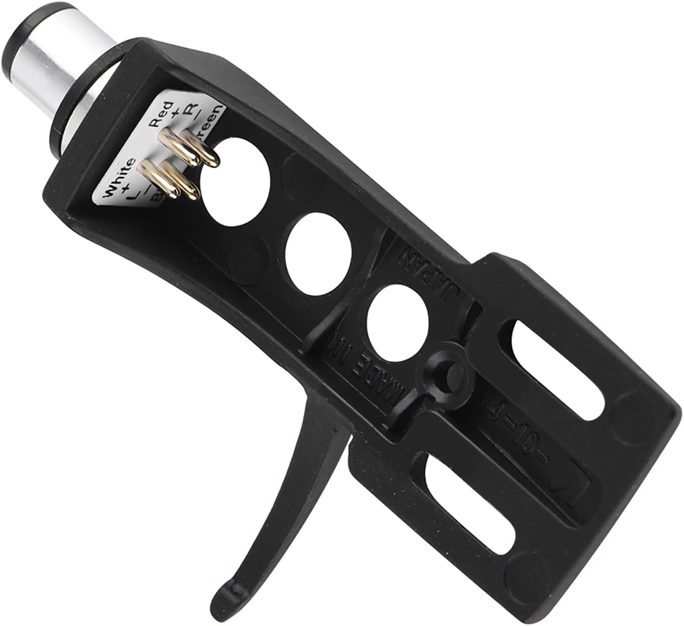 Detalle de Tiiyee Plattenspieler Headshell Halterung aus Kunststoff – Universal Phono Headshell Ersatz mit 4 Anschlussdrähten