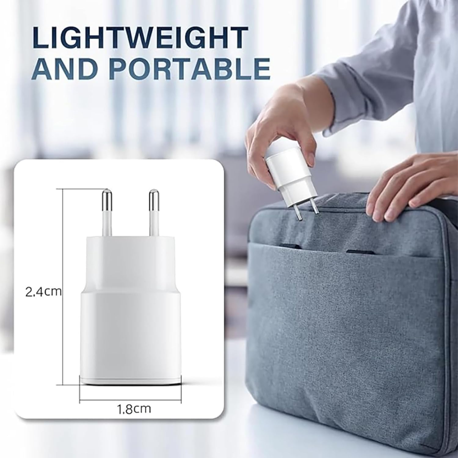 Detalle de Caricabatterie rapido USB 18W con cavo da 1 m per Xiaomi Redmi e Galaxy: ricarica sicura e comoda