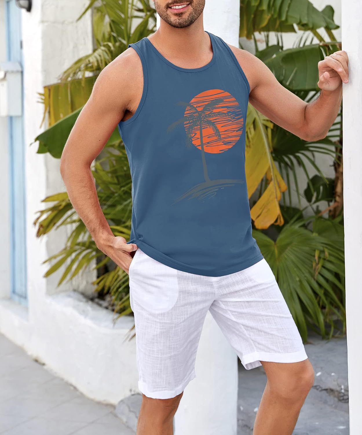 Thumbnail 4 de Runcati Printed Tank Top Herren – Ärmelloses Fitness-Top mit Vintage-Print