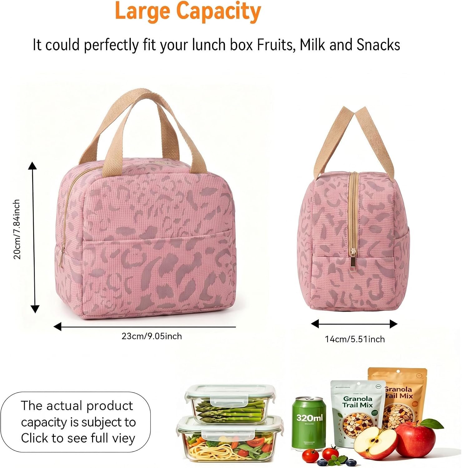 Thumbnail 1 de Arae Lunch Bag Women Men - Reusable Leakproof Cooler Tote, 4L Insulated Lunchbox in Ink Pattern Pink