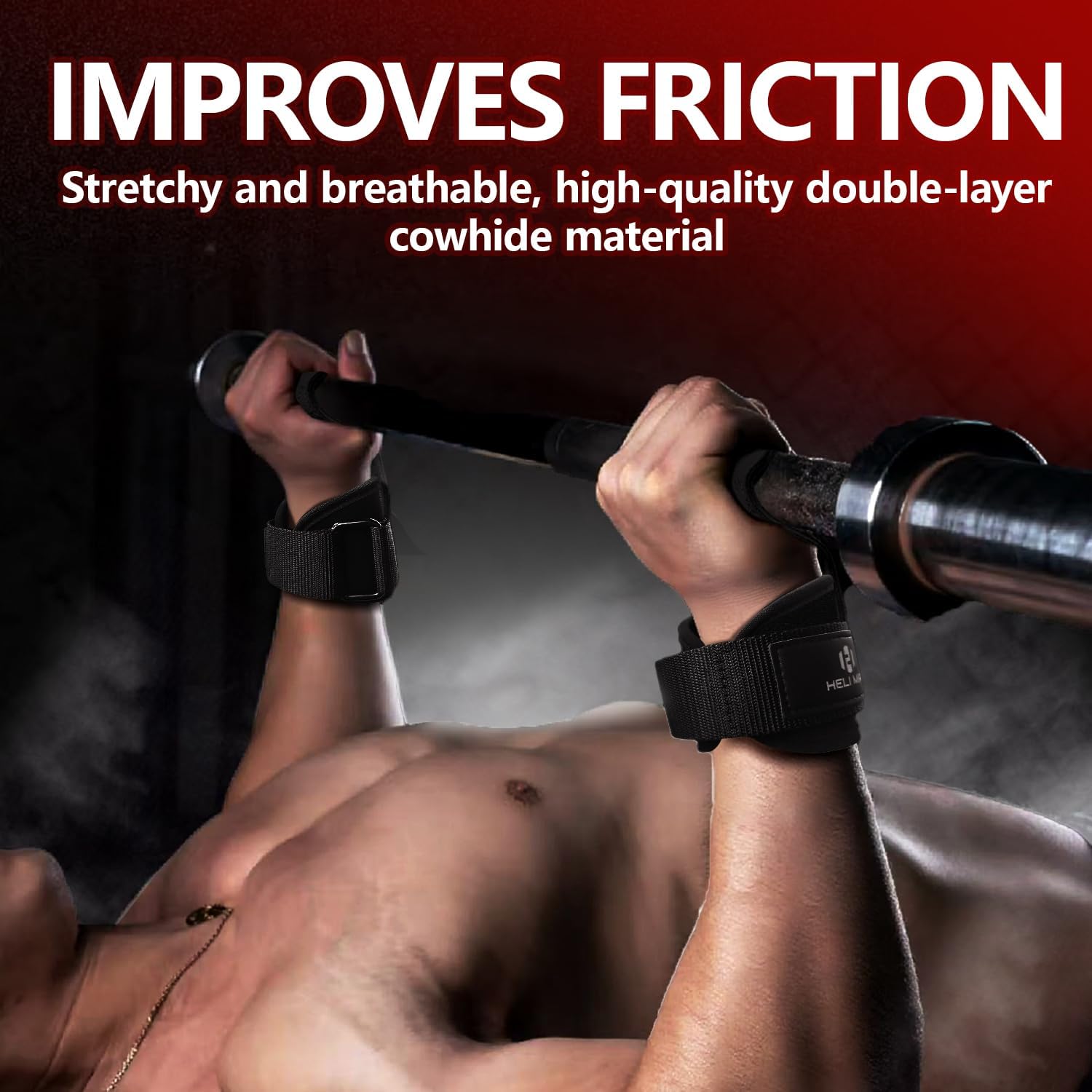 Thumbnail 3 de Power Lifting Straps leather lifting wrist straps for powerlifting, bodybuilding and CrossFit