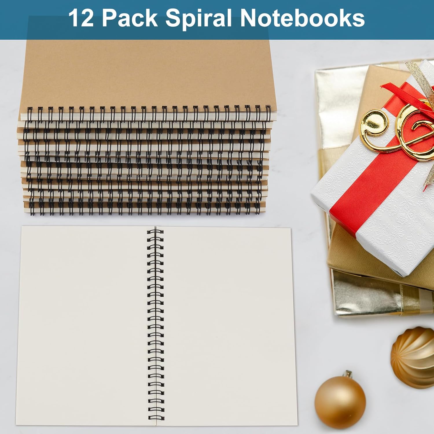 Detalle 2 de ZCZN A5 Plain Paper Spiral Notebooks (12-pack) – 60 sheets per notebook