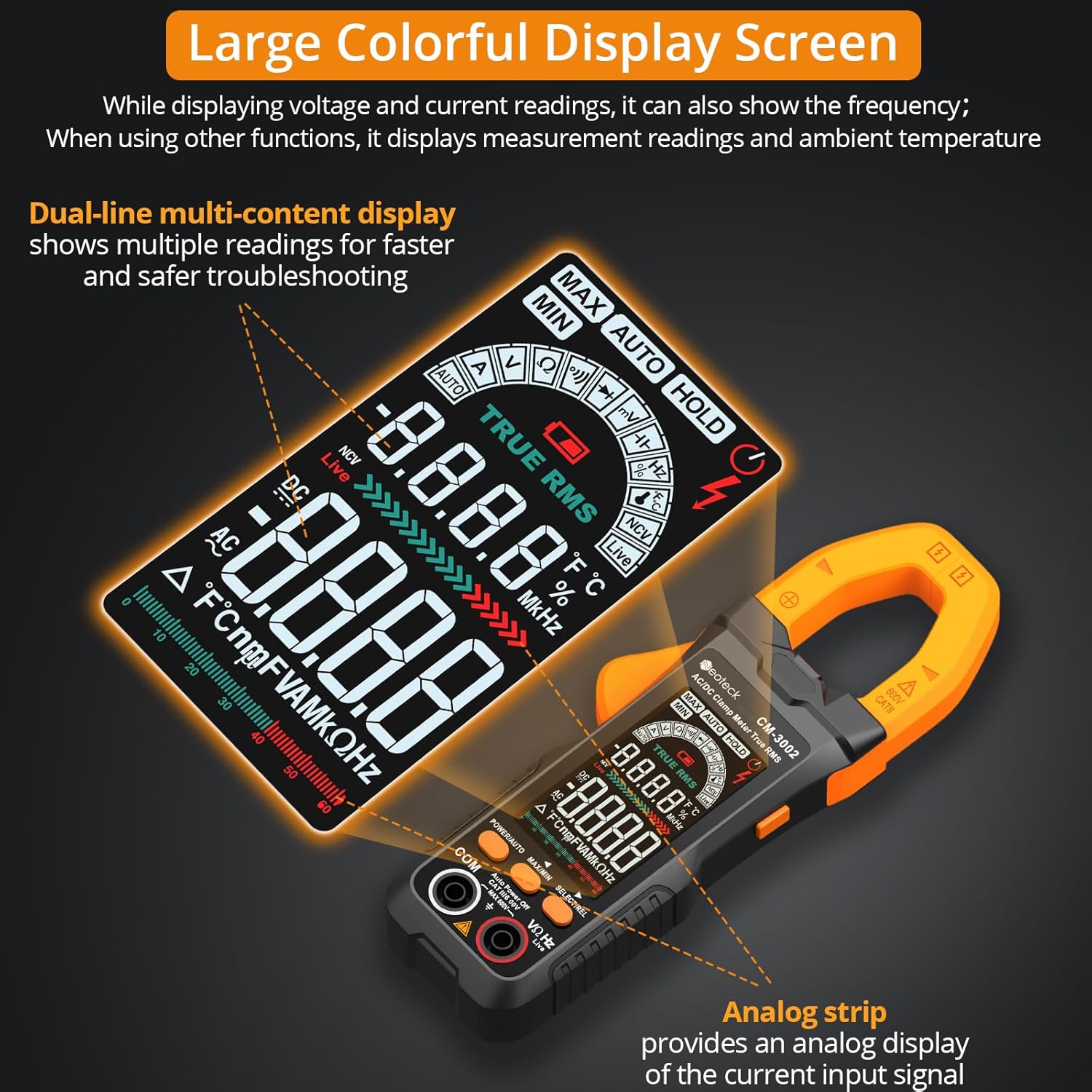 Detalle 1 de Neoteck smart clamp meter 800A TRMS