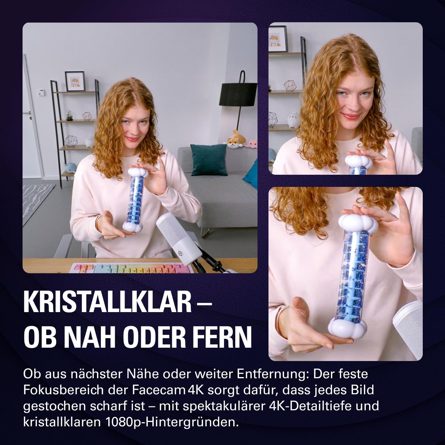 Thumbnail 3 de Elgato Facecam 4K – DSLR‑nahe Bildqualität, 4K60/UHD webcam mit Filterhalter und HDR