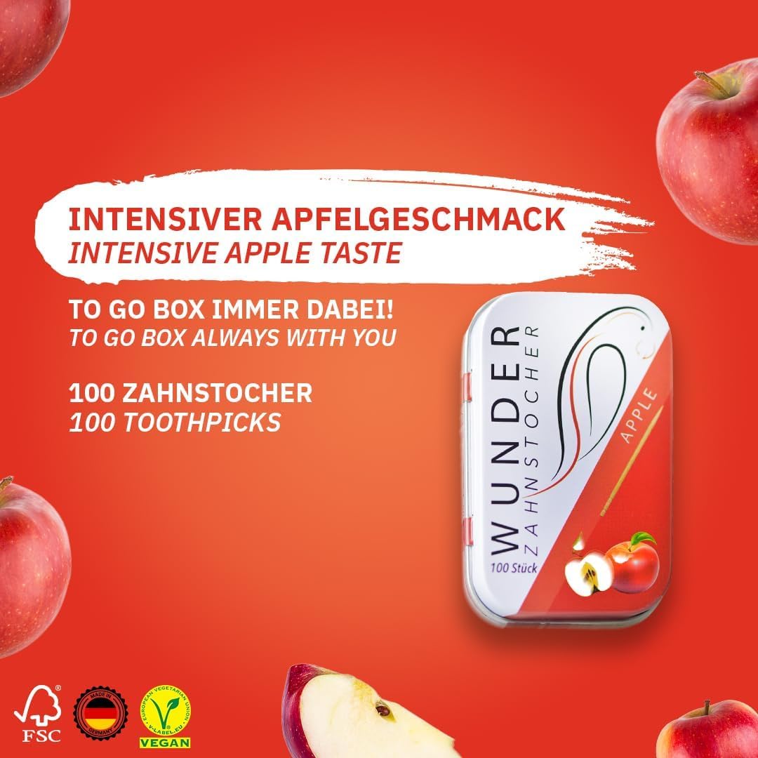 Detalle de Wunder cure-dents parfum pomme — 100 cure-dents aromatisés pour une haleine plus fraîche