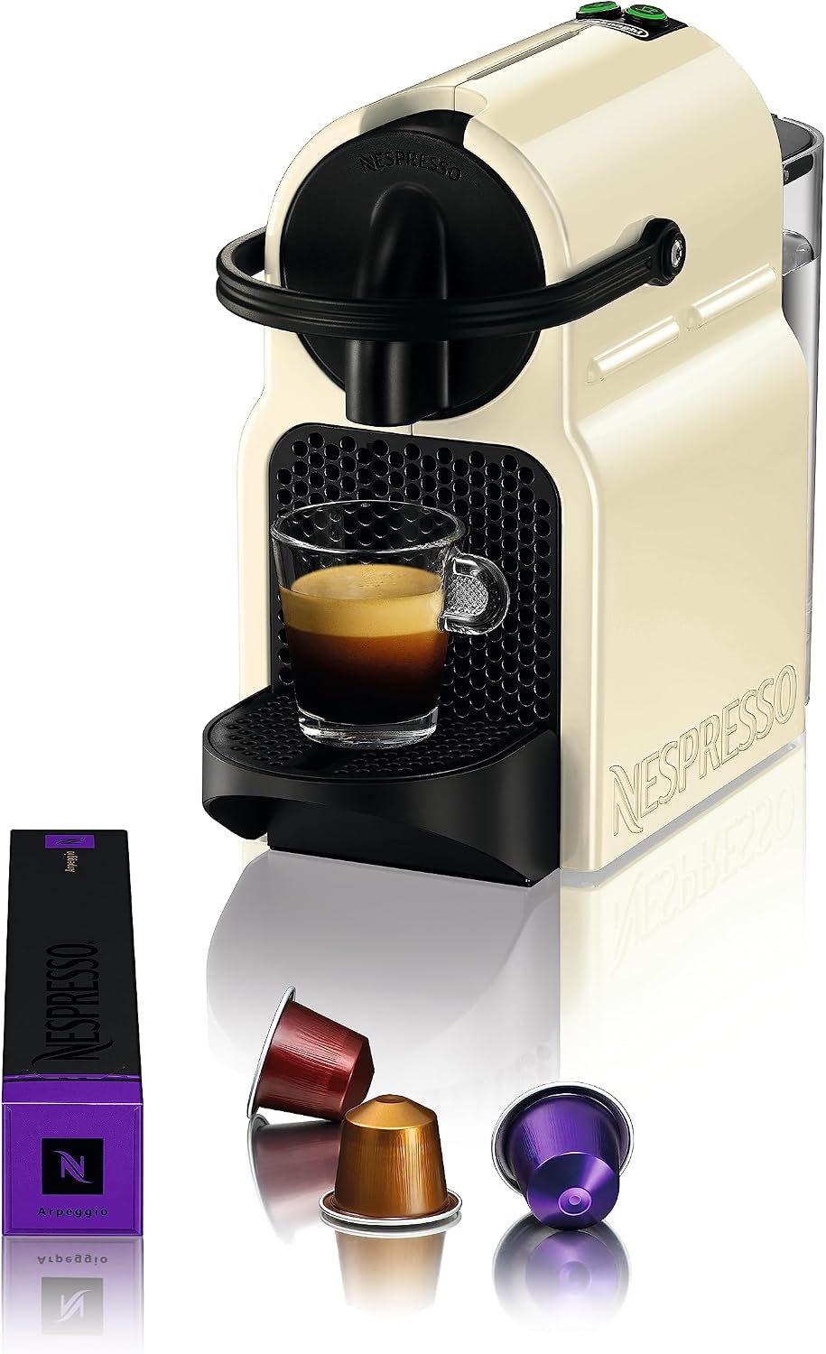 Detalle de Nespresso De'Longhi Inissia EN80.B — cafetera cápsulas, 19 bar