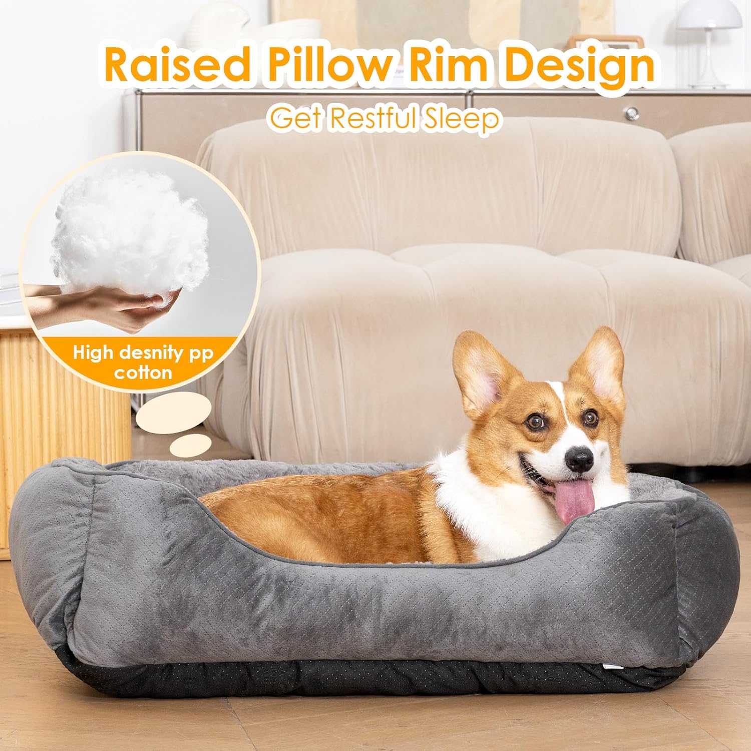 Thumbnail 1 de Oveppy Dog Bed Medium 25 x 21 x 8inches