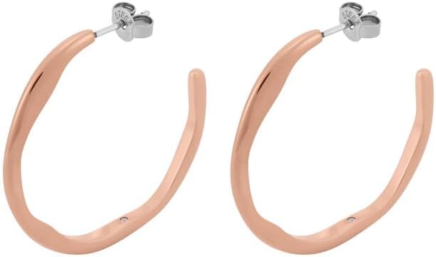 Detalle de Skagen Damen Ohrringe Roségold aus Edelstahl – Ohrstecker mit Poussette Verschluss