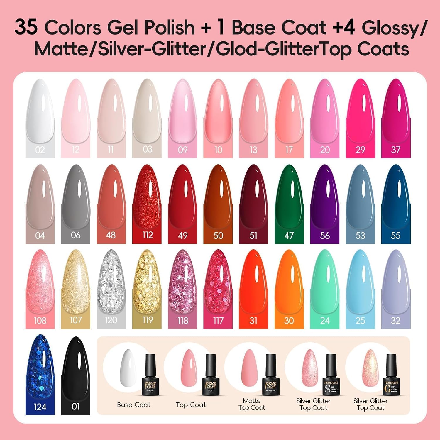 Thumbnail 3 de PEACECOLOR UV Nagellack Set 40 Farben 💅