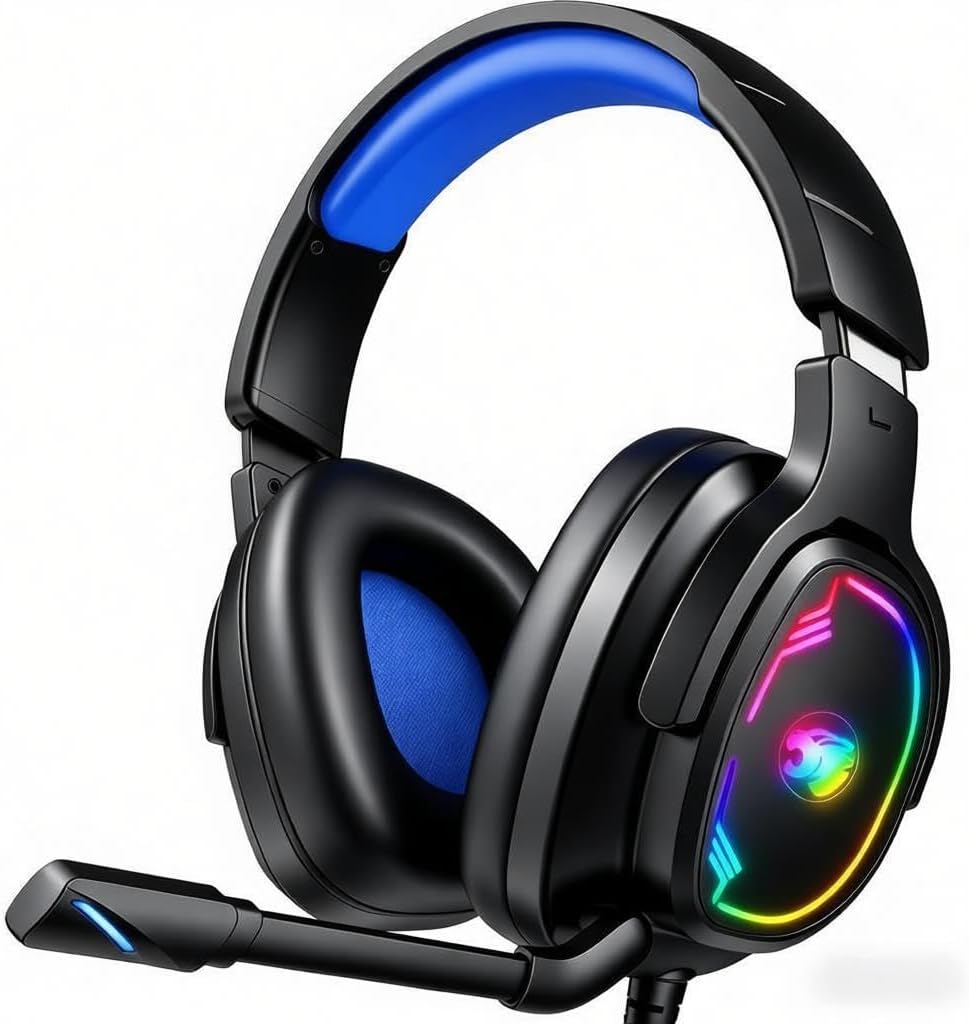Detalle de Jimonyer Gaming Headset for PC/PS4/PS5/Xbox One/Switch with Noise-Canceling Mic and 3.5mm Surround Sound
