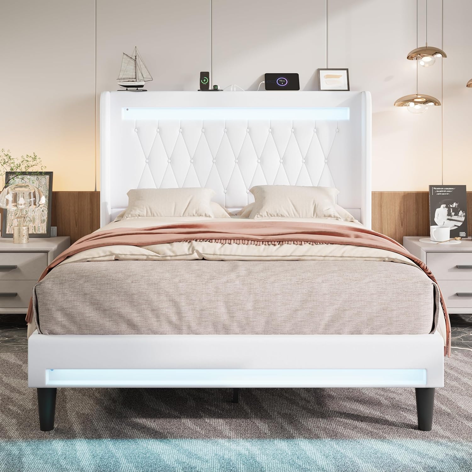 Detalle de Allewie Upholstered Bed Frame, Full Size