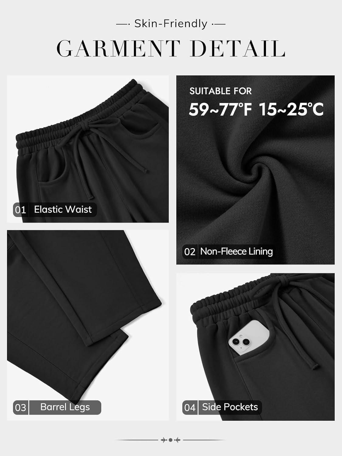 Thumbnail 5 de ATHMILE Barrel Sweatpants for Women — baggy wide-leg lounge sweatpants with pockets