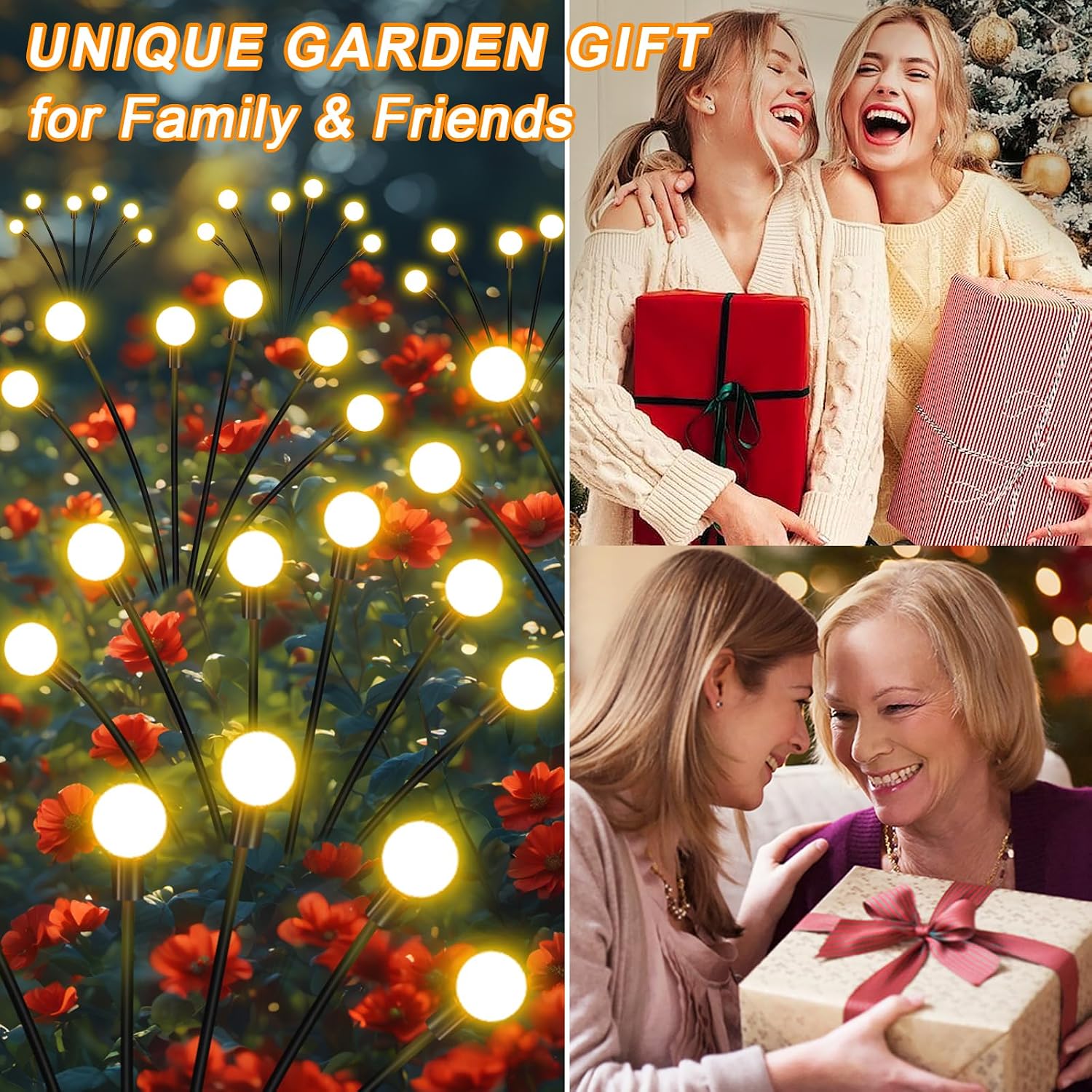 Thumbnail 4 de ZFNN YHC-4pack6head Solar Firefly Garden Lights, 4-Pack Warm White LED Stakes