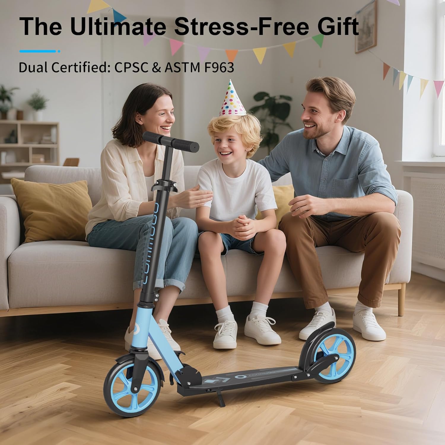 Thumbnail 3 de Commugo Kick Scooter for Kids 5-12 to Adults — Foldable, 8-Inch Wheels, Aluminum Build