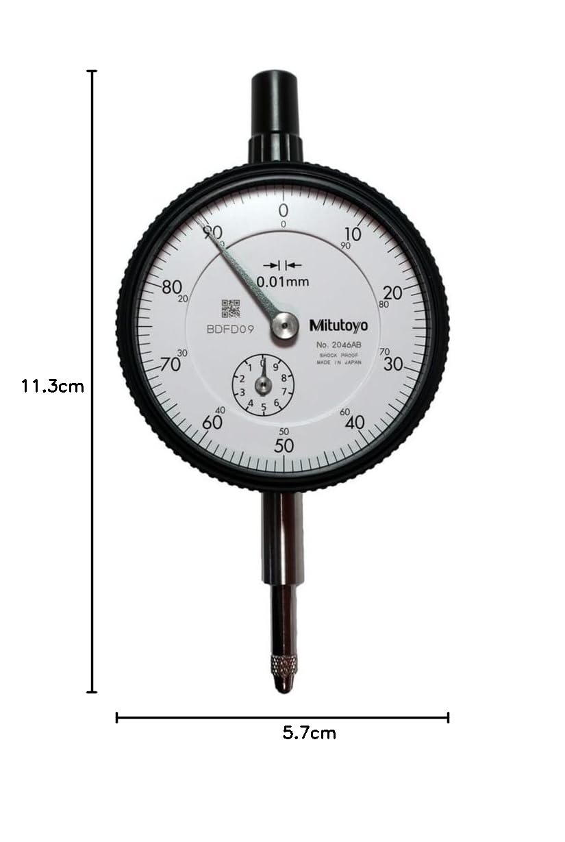 Thumbnail 1 de Mitutoyo 2046AB meetklok met ISO-ontwerp, 10 mm bereik en 0,01 mm