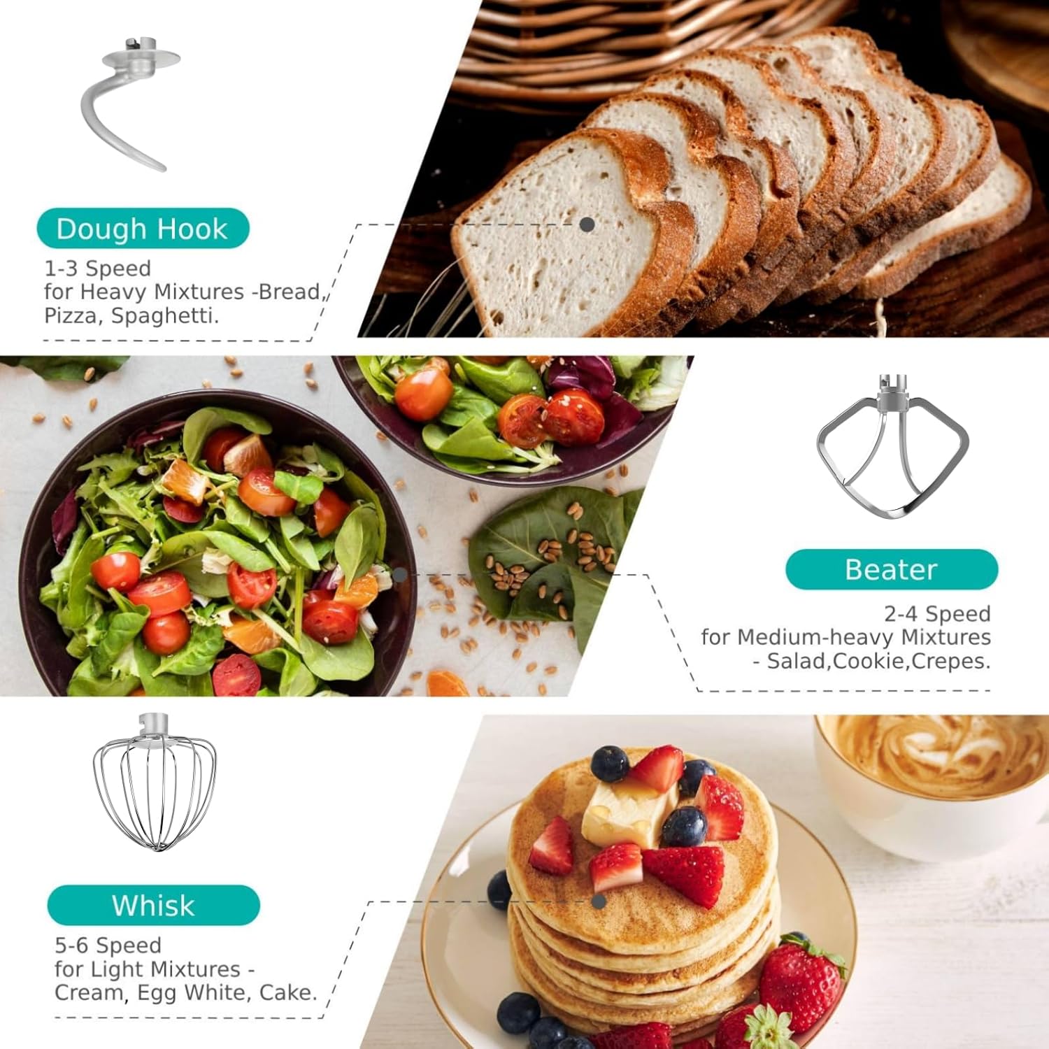 Thumbnail 5 de Aucma 6.2L stand mixer with 1400W motor