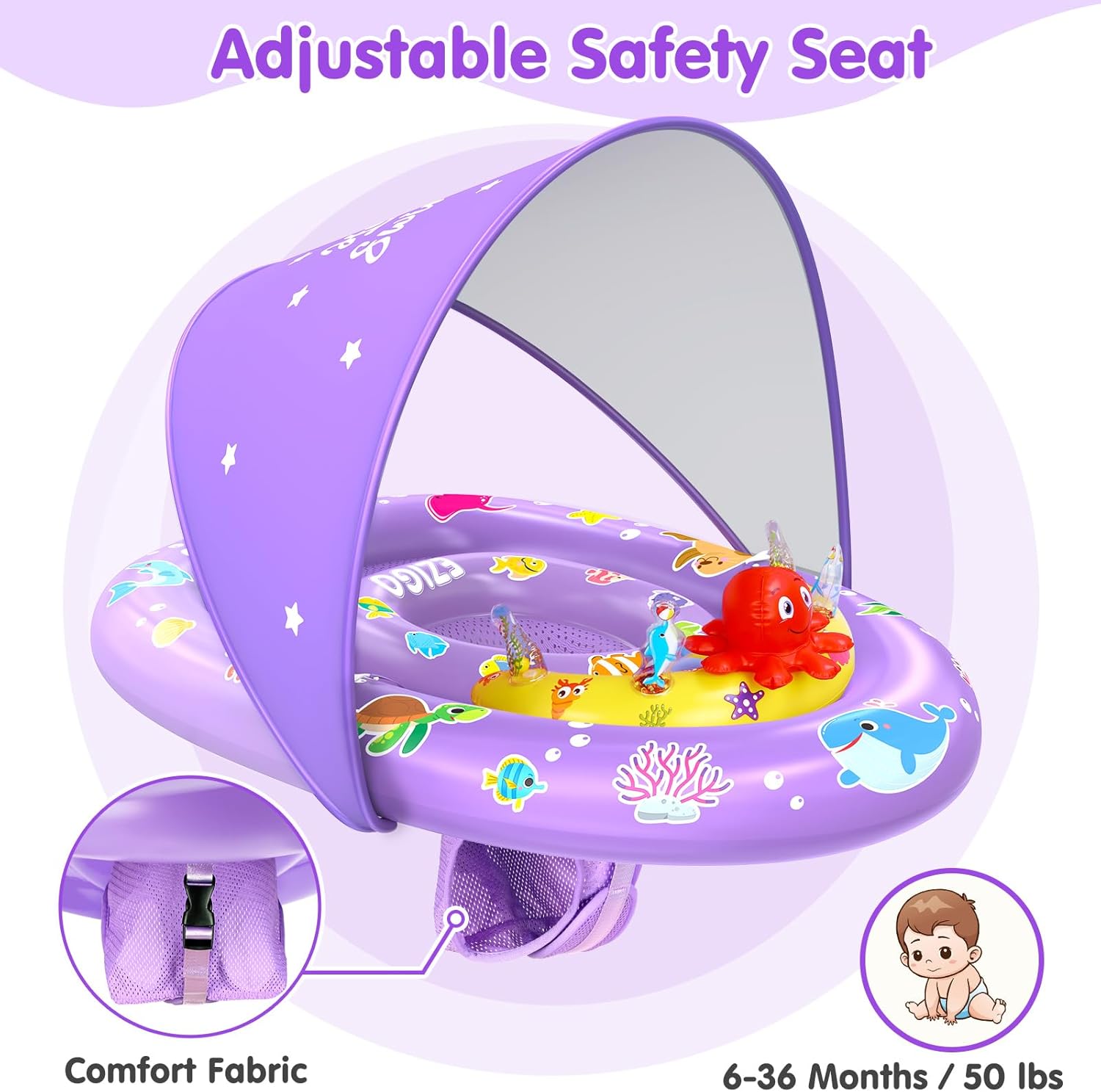 Thumbnail 4 de EZIGO Baby Pool Float UPF 50+ Canopy