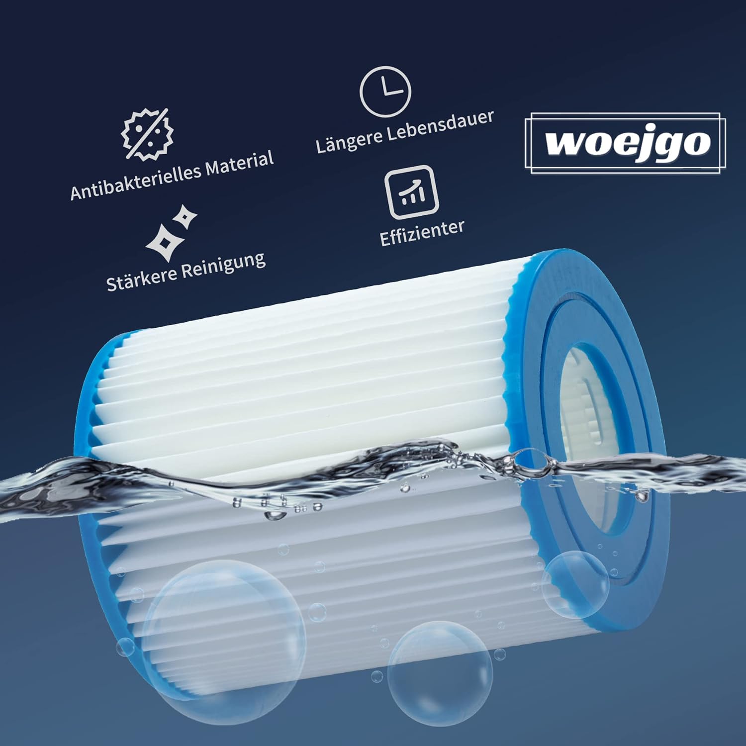 Detalle de woejgo Lot de 6 Cartouches filtrantes Type II pour Bestway Piscine