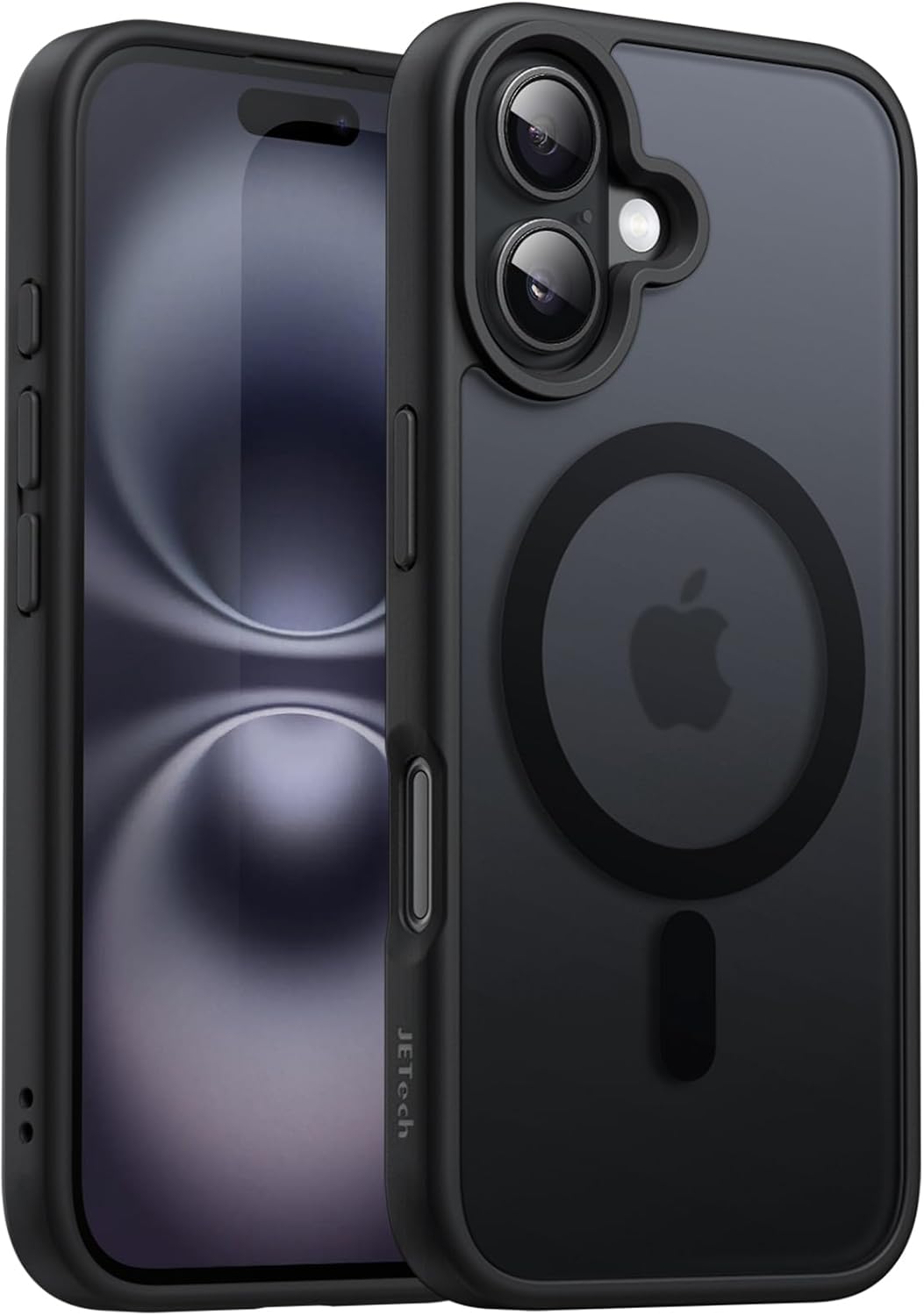 Detalle de JETech Cover Magnetica per iPhone 16 6,1'' – Traslucido Opaco e Antiurto, Compatibile MagSafe