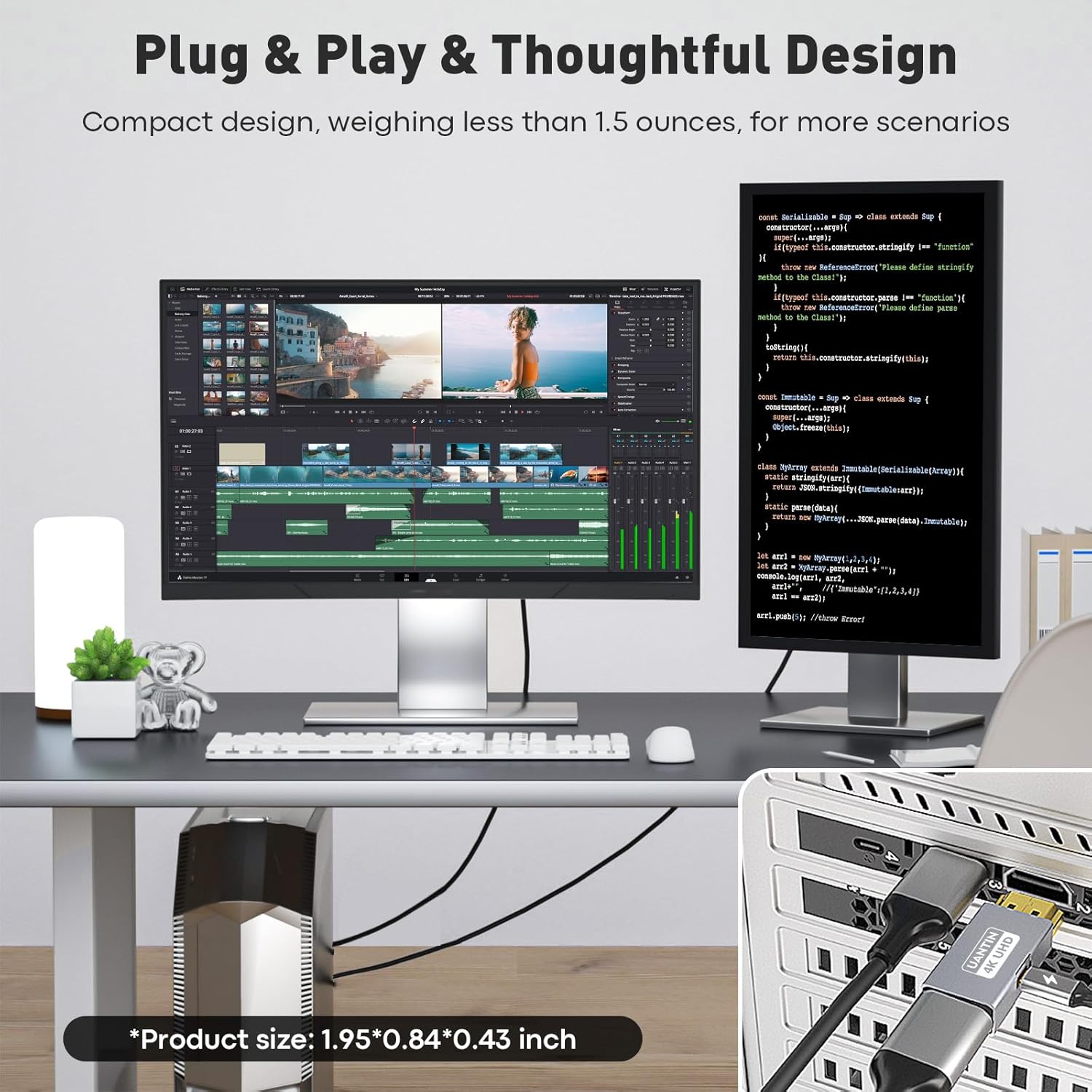 Thumbnail 3 de UANTIN HDMI to DisplayPort Adapter 4K 60Hz