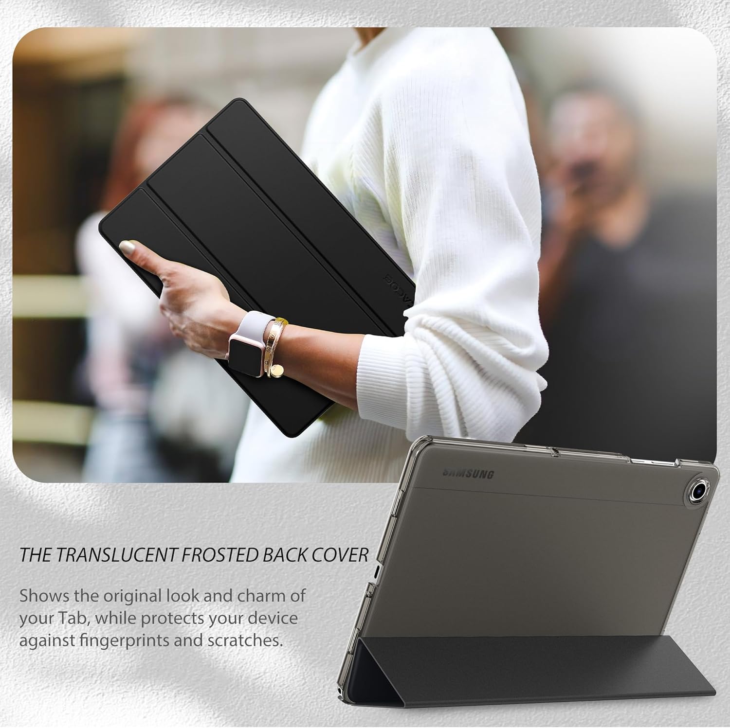 Thumbnail 5 de CACOE Hülle für Samsung Galaxy Tab A11+ Plus 11 Zoll (2025) / A9+ Plus 2023 – ultra-dünne transluzente Matt-Rückseite, Schwarz