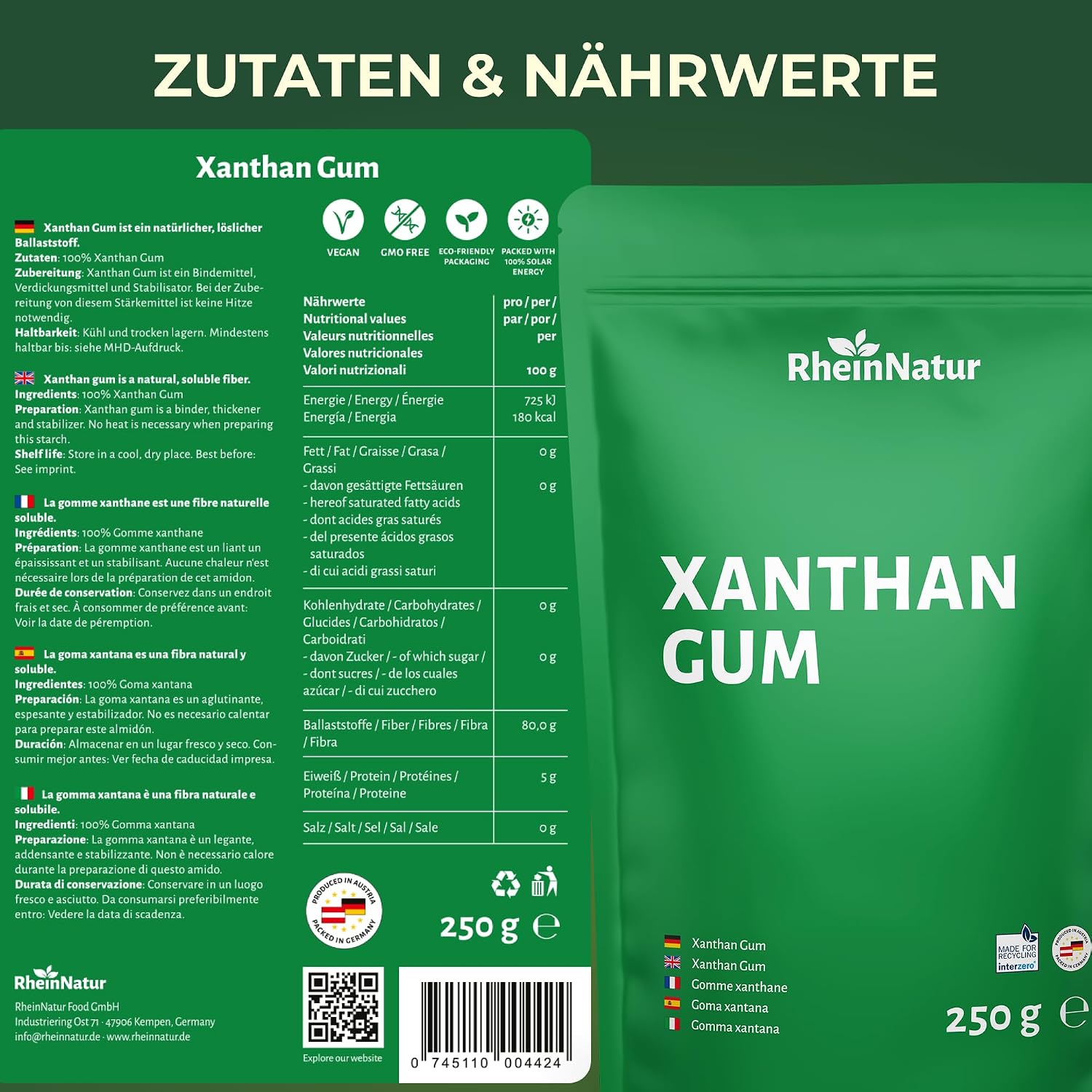 Thumbnail 5 de RheinNatur xanthaangompoeder 250 g als smaakvrij bindmiddel en stabilisator