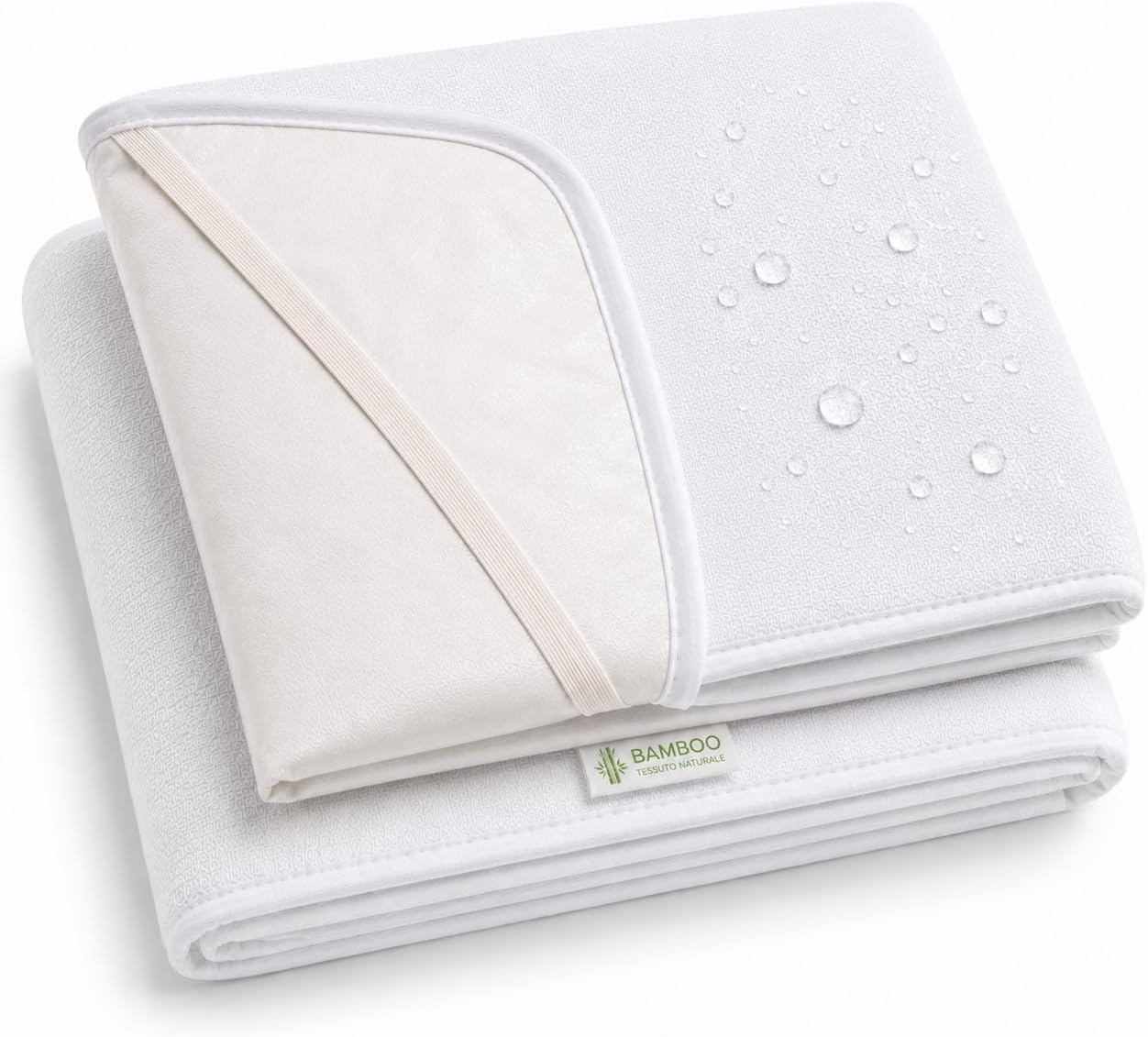 Detalle de Flyideas wasserdichter Matratzenschoner fürs Babybett 80x160 cm (2er-Set) mit Bambus-Zertifizierung