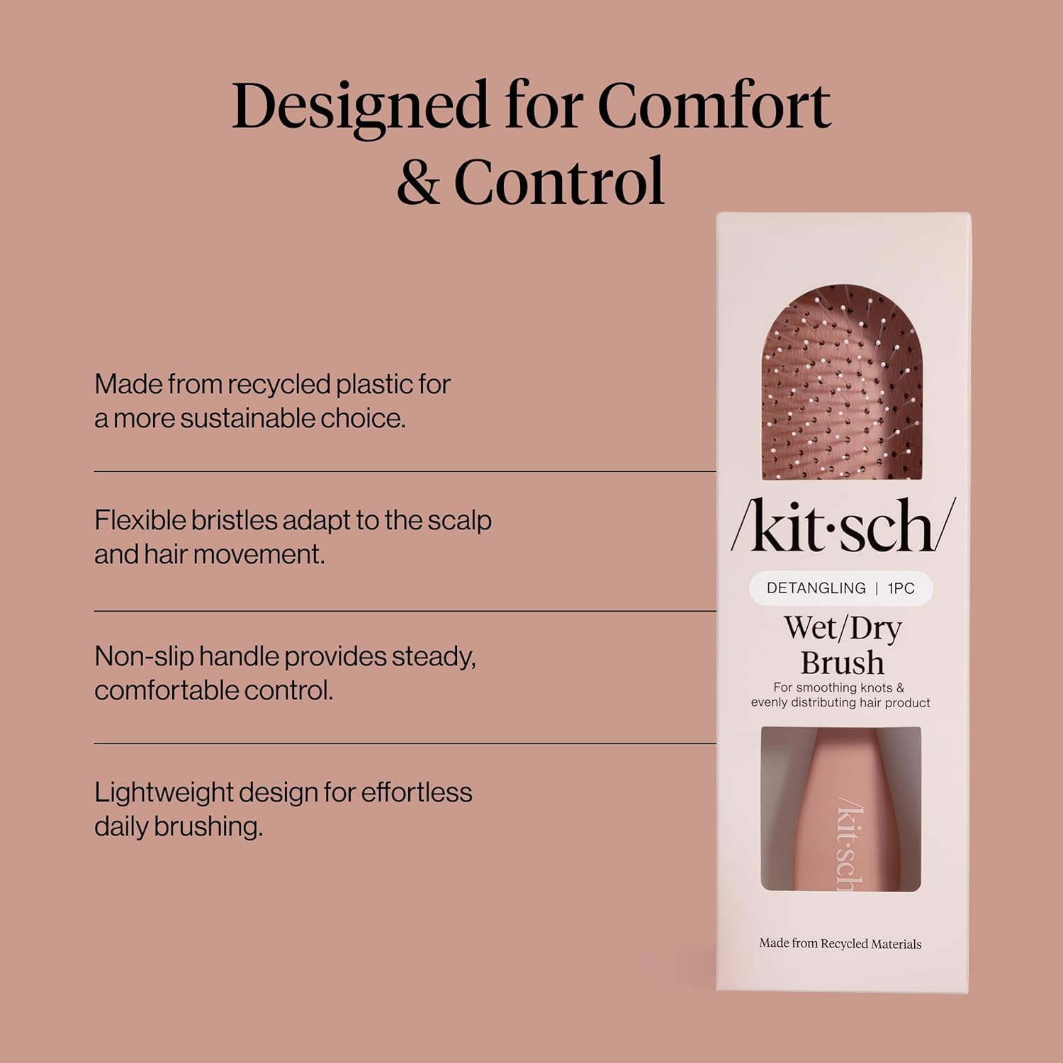 Detalle de Kitsch detangling brush, Terracotta
