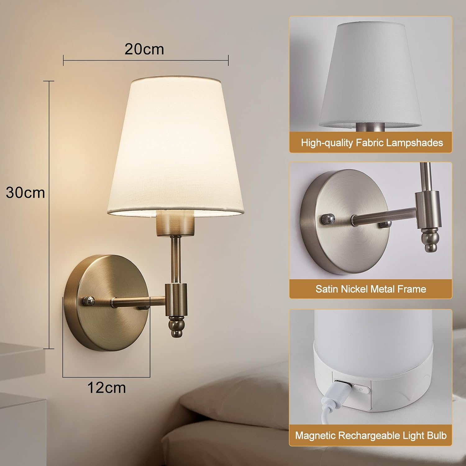 Thumbnail 4 de HARPER LIVING Battery Operated Wall Lights Set