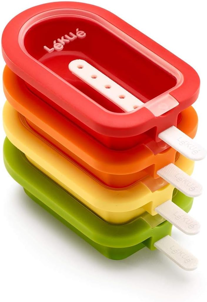 Detalle de Lékué Pack 4 Classic Stackable Popsicle Molds – Red/Yellow