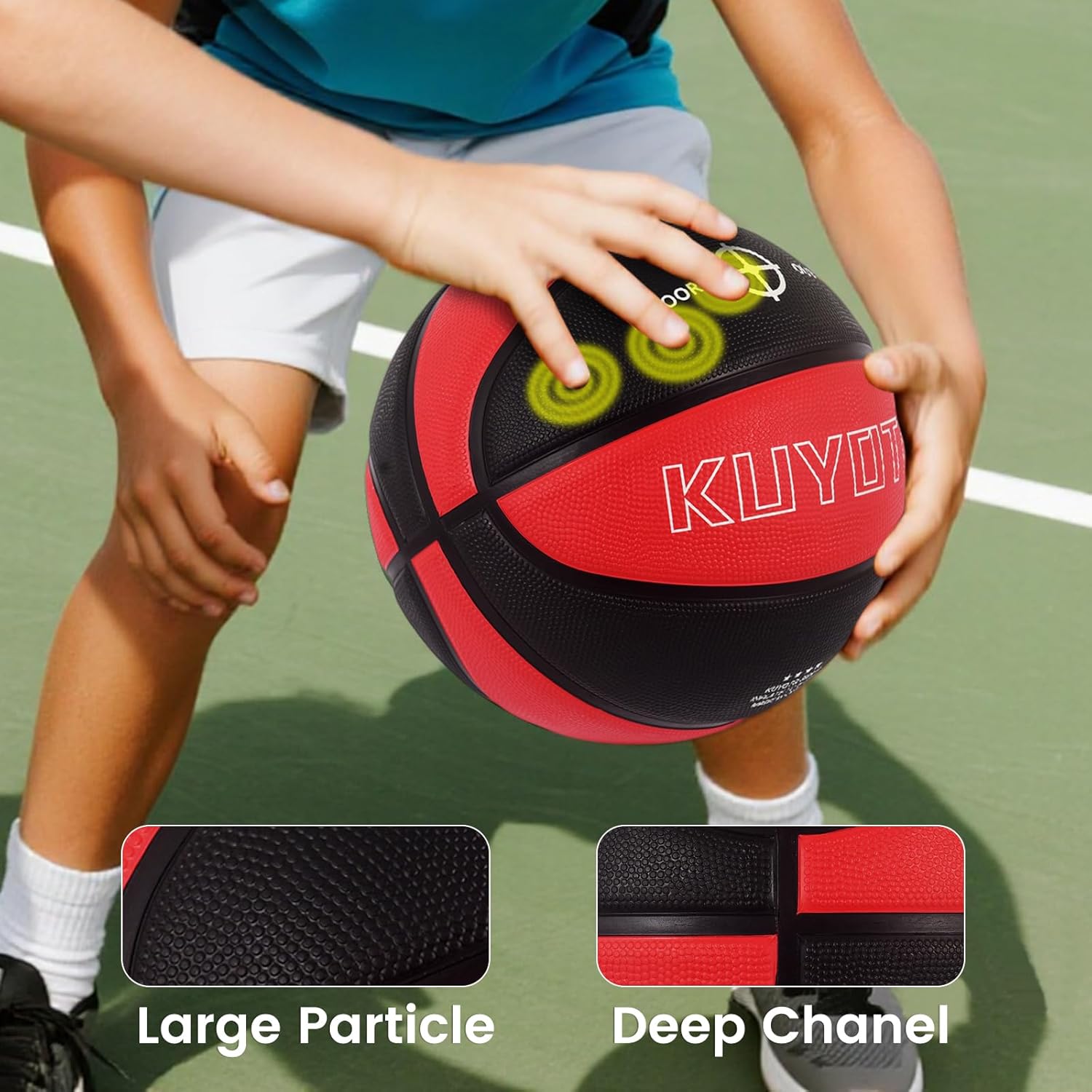 Thumbnail 6 de KUYOTQ Basketball Set: Two Size 3/4/5/6/7 Balls for Indoor or Outdoor Play