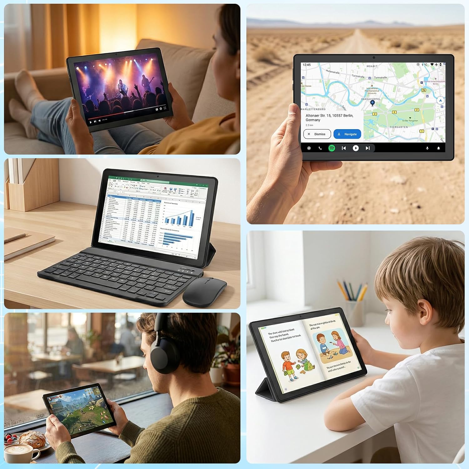 Thumbnail 6 de MUISOO Tablet Android 16 (10.1"): Octa-Core Power, 34GB RAM + 128GB + 1TB Expandable, Gemini AI & All-in-One Kit