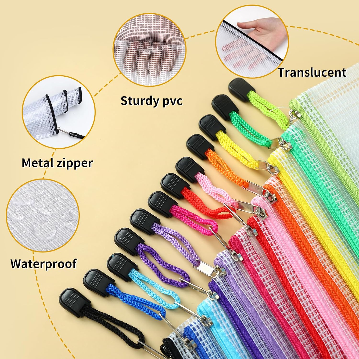 Thumbnail 2 de EOOUT 36-Piece Mesh Zipper Pouches, 6 x 9-Inch, 12 Colors