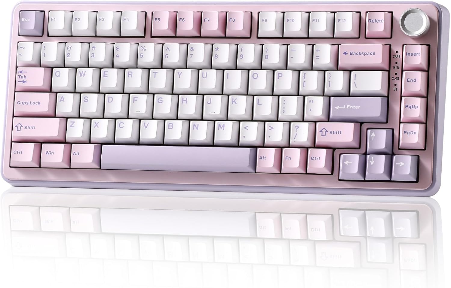 Detalle de YUNZII B75 PRO Kabellose mechanische Tastatur – 75% Layout mit Drehknopf, Hot-Swap, RGB und Dichtung