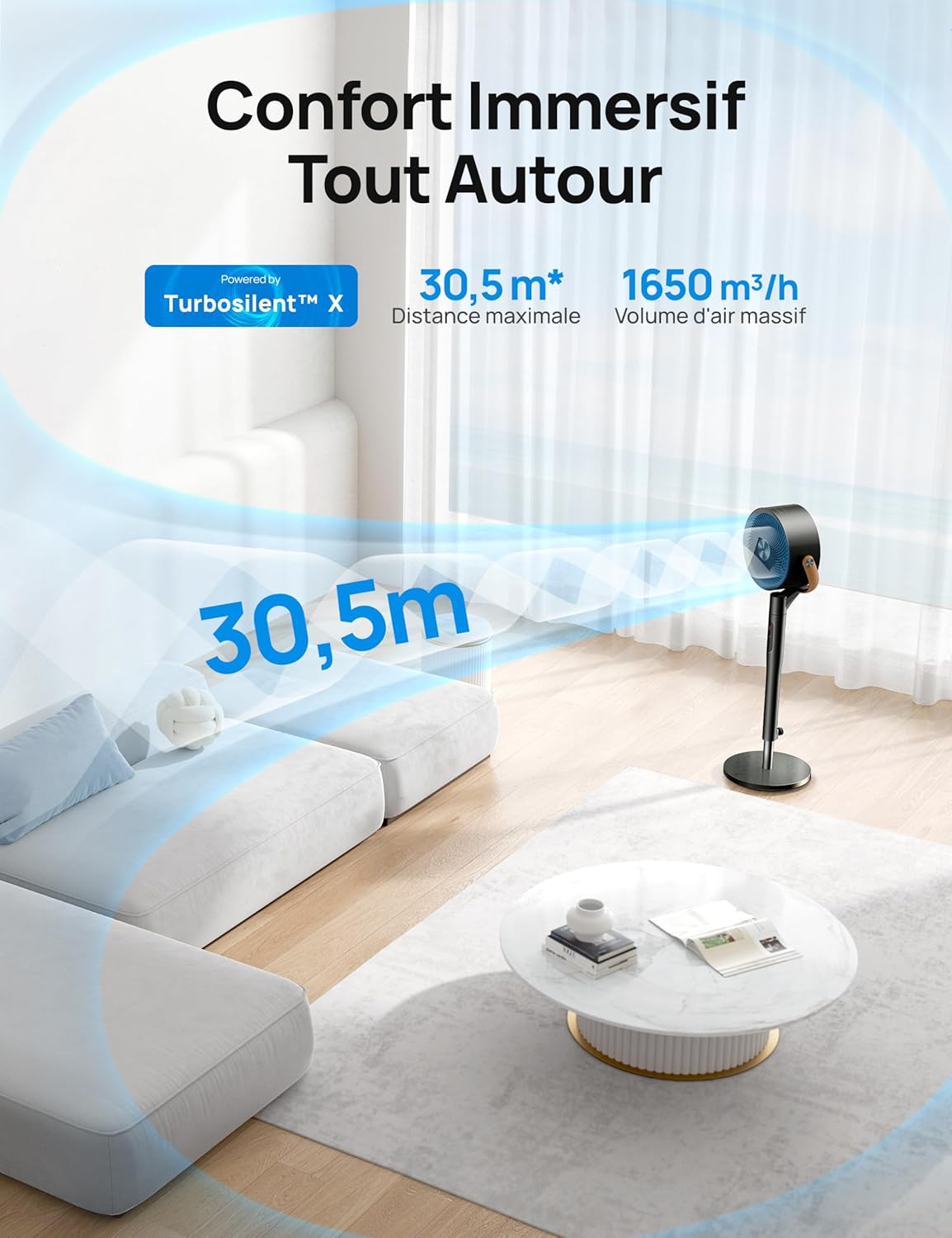 Thumbnail 3 de Dreo Smart Ventilateur sur Pied silencieux, télécommande etAlexa – Noir