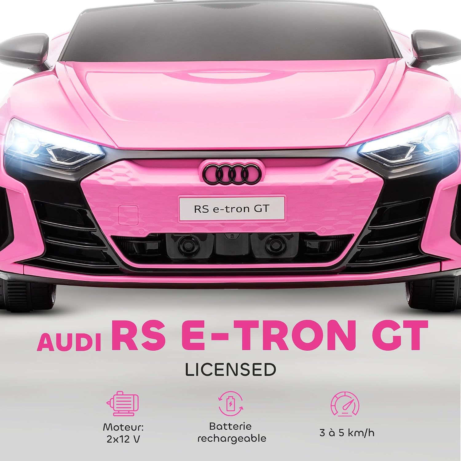 Detalle 1 de HOMCOM Voiture électrique enfant 12 V Audi RS E-tron GT Rose
