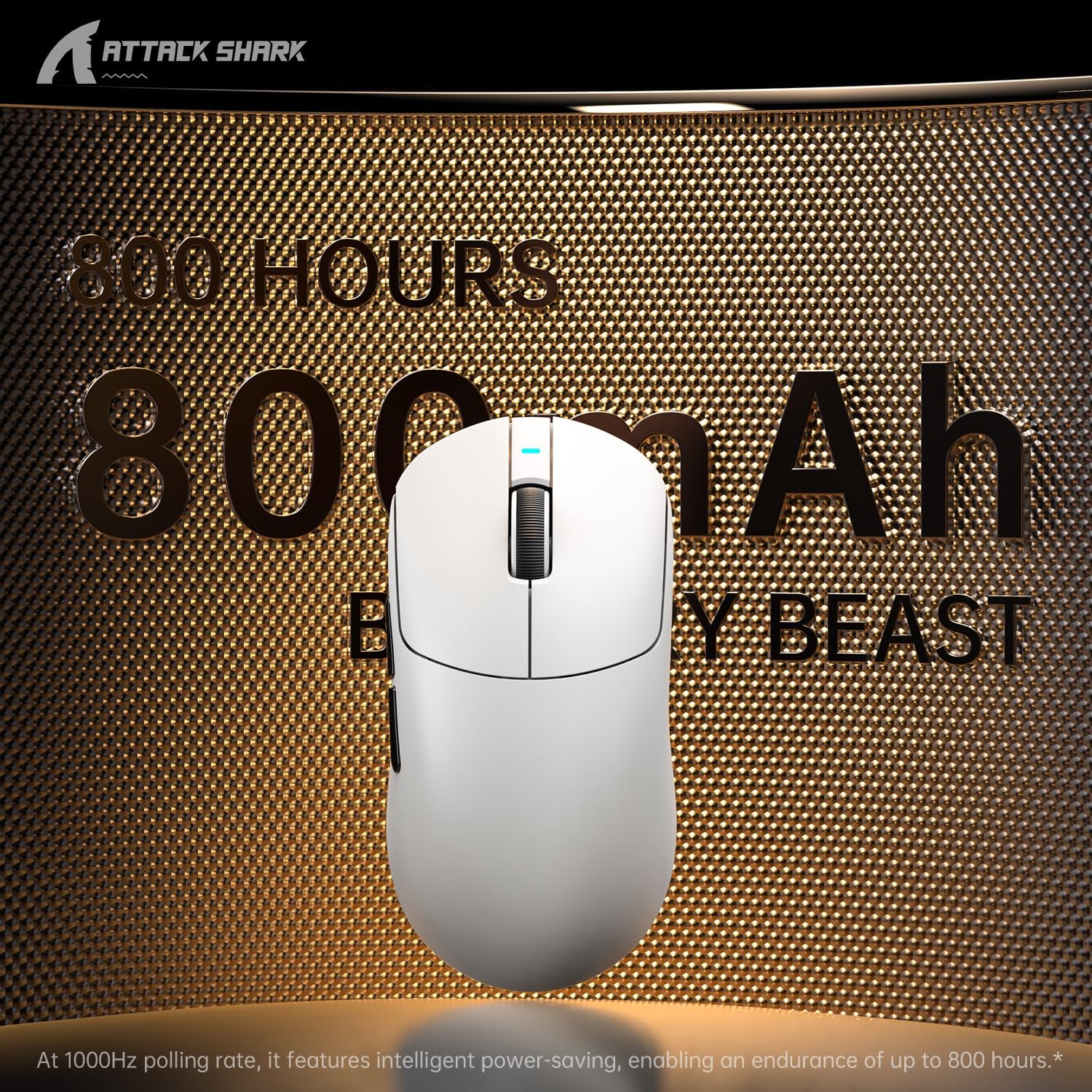 Detalle de ATTACK SHARK X8 Ultimate Maus – Large Hand, 65 g, 3‑Modi Verbindungen, PAW3950MAX
