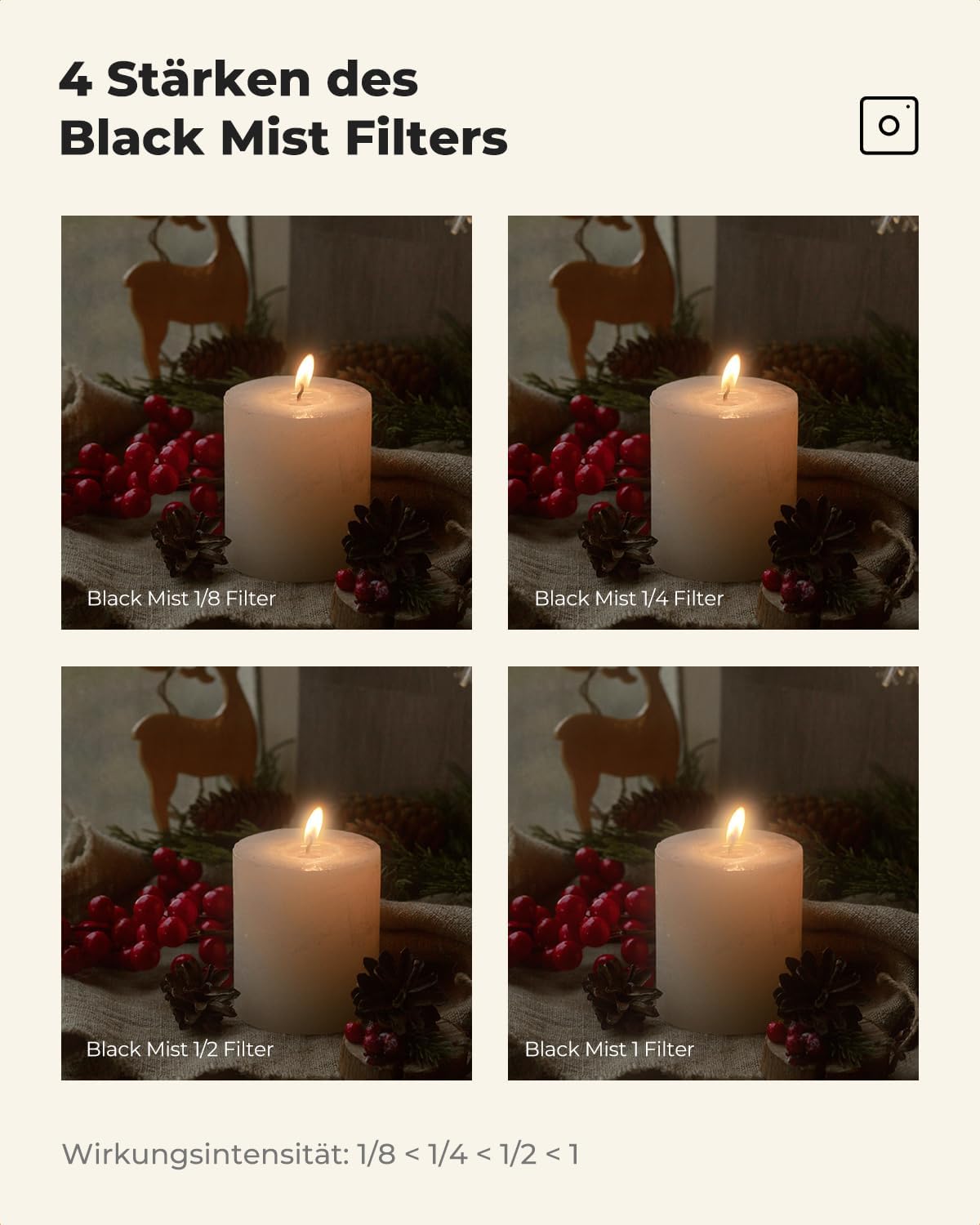 Thumbnail 5 de K&F CONCEPT Black-Mist 1/4 Filter 52 mm – Nano-Xcel, 28-fache Nano-Beschichtung, Filmlook für Porträt und Video