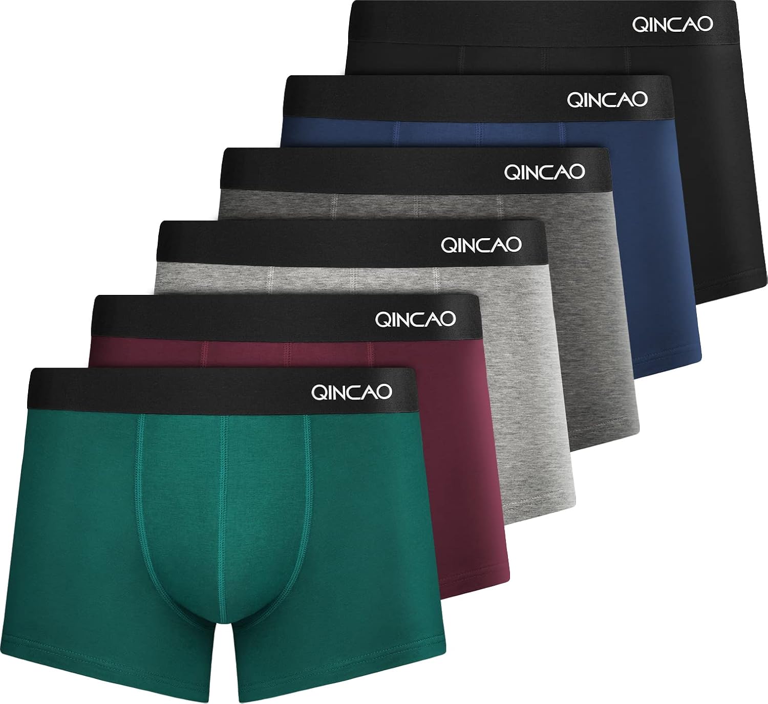 Detalle de QINCAO XH1121 boxershorts voor heren, katoen, 6-pack zonder kriebelend etiket
