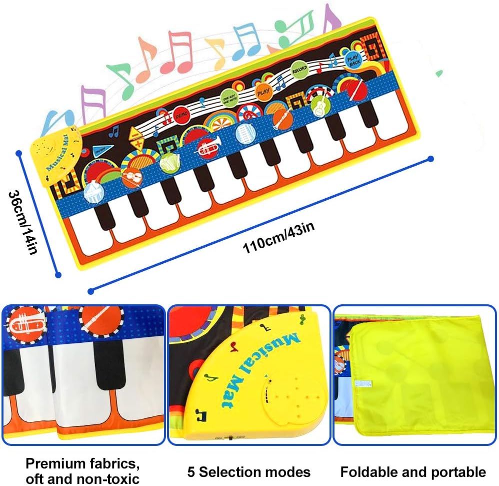 Thumbnail 5 de 19-key Piano Music & Dance Mat for 1–6 Year Olds (with built-in speaker and recording function)