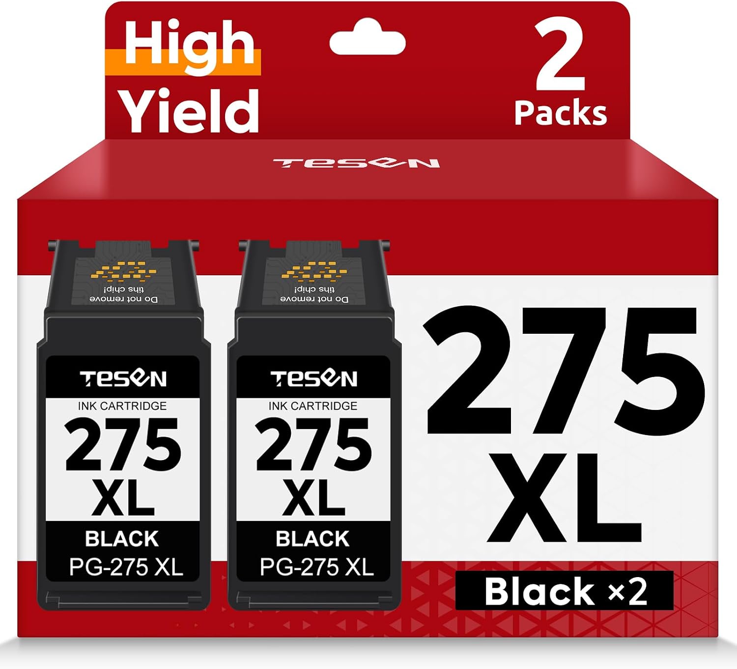Detalle de TESEN PG275XL 275 XL Black Ink Cartridge, Remanufactured 2-Pack