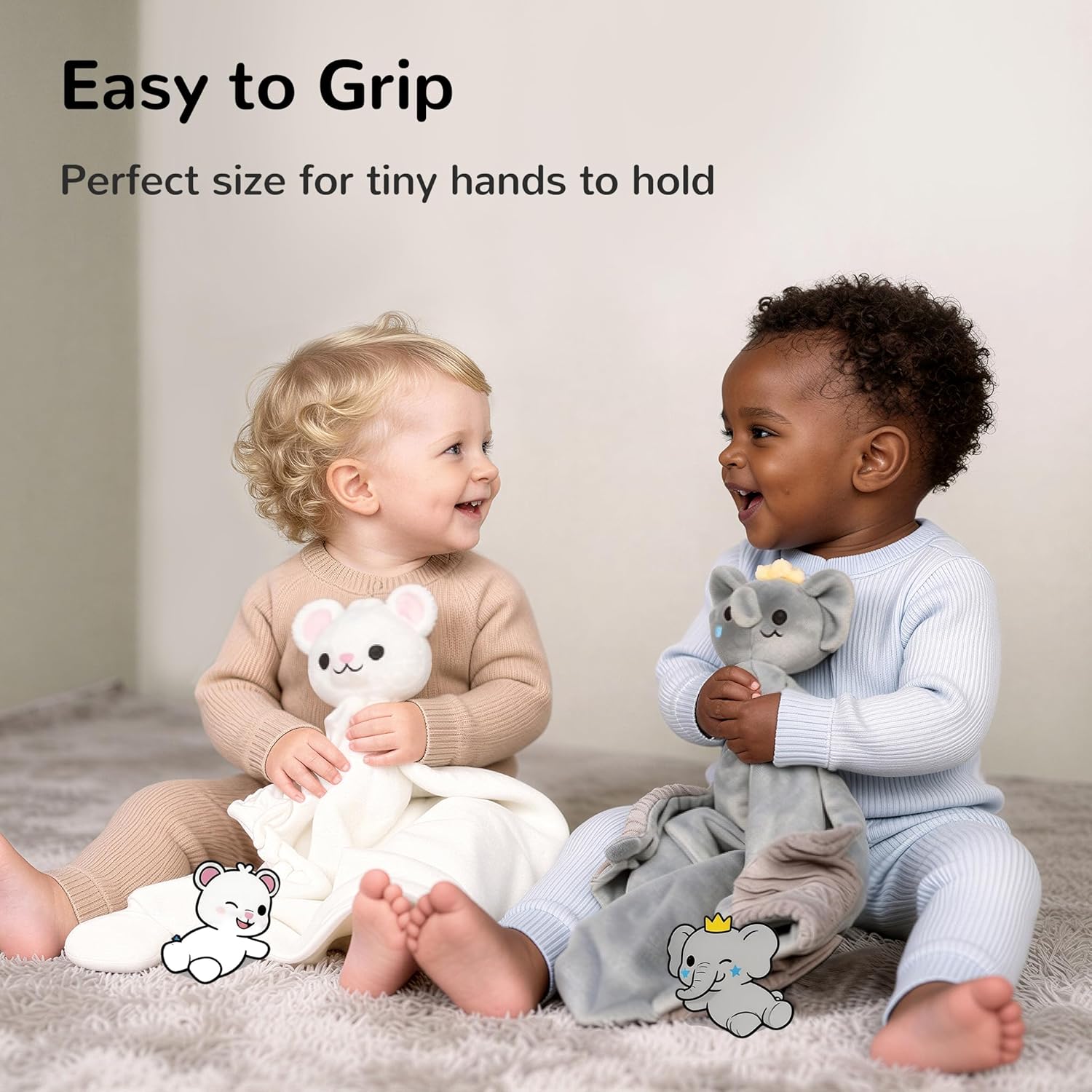 Thumbnail 5 de HECCEI Baby Comforter: Snackyphant Plush Security Blanket 16x16