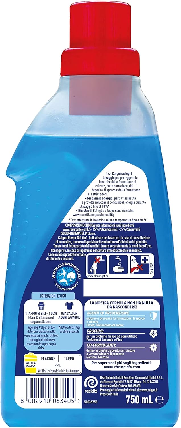 Thumbnail 1 de Calgon Power Gel Anticalcare Lavatrice 4 in 1 – 750 ml: protezione, morbidezza e odori freschi per la tua lavatrice