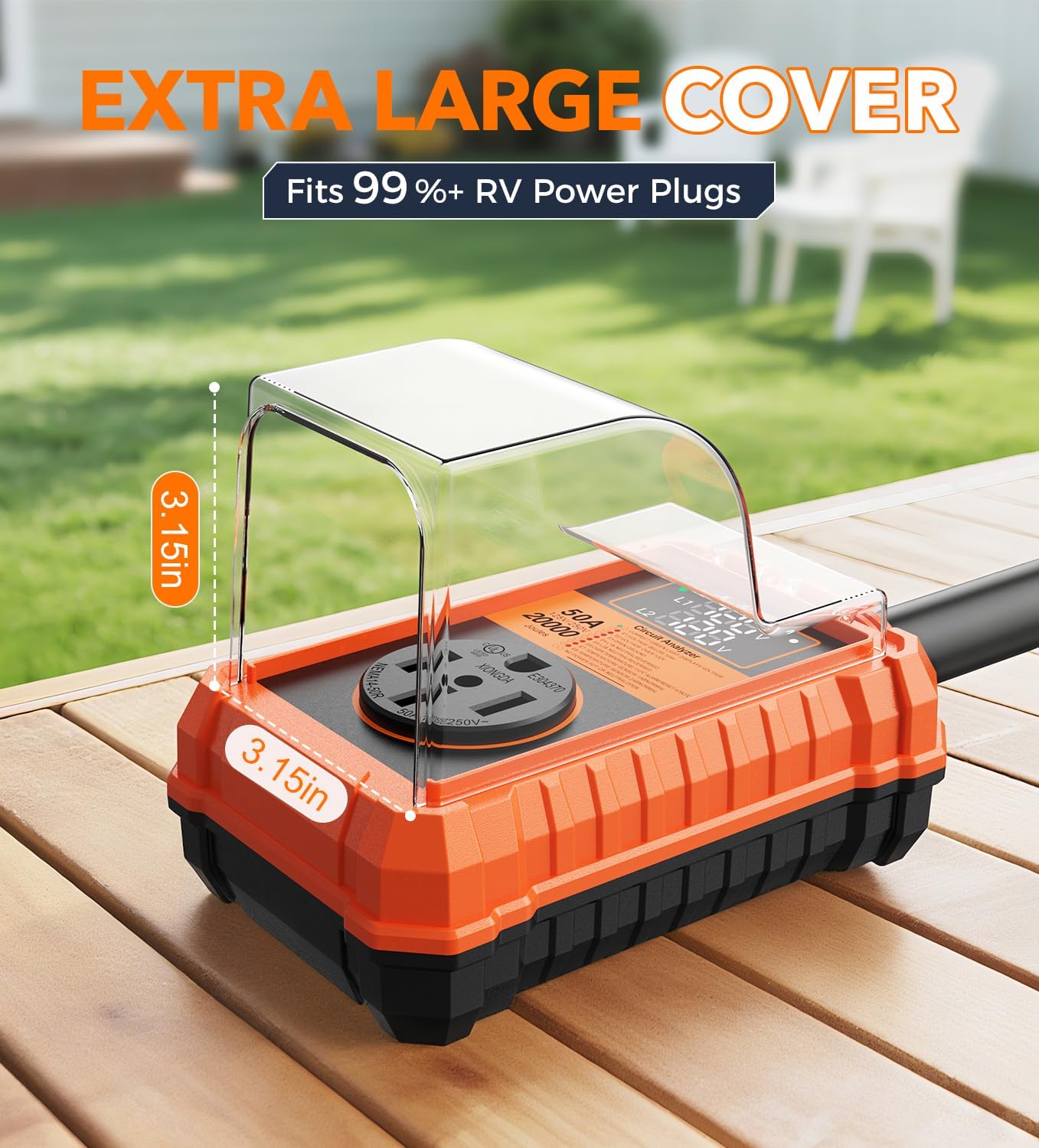 Thumbnail 4 de Toujreo RV Surge Protector 50 Amp - 20000J with IP68 Waterproof Cover