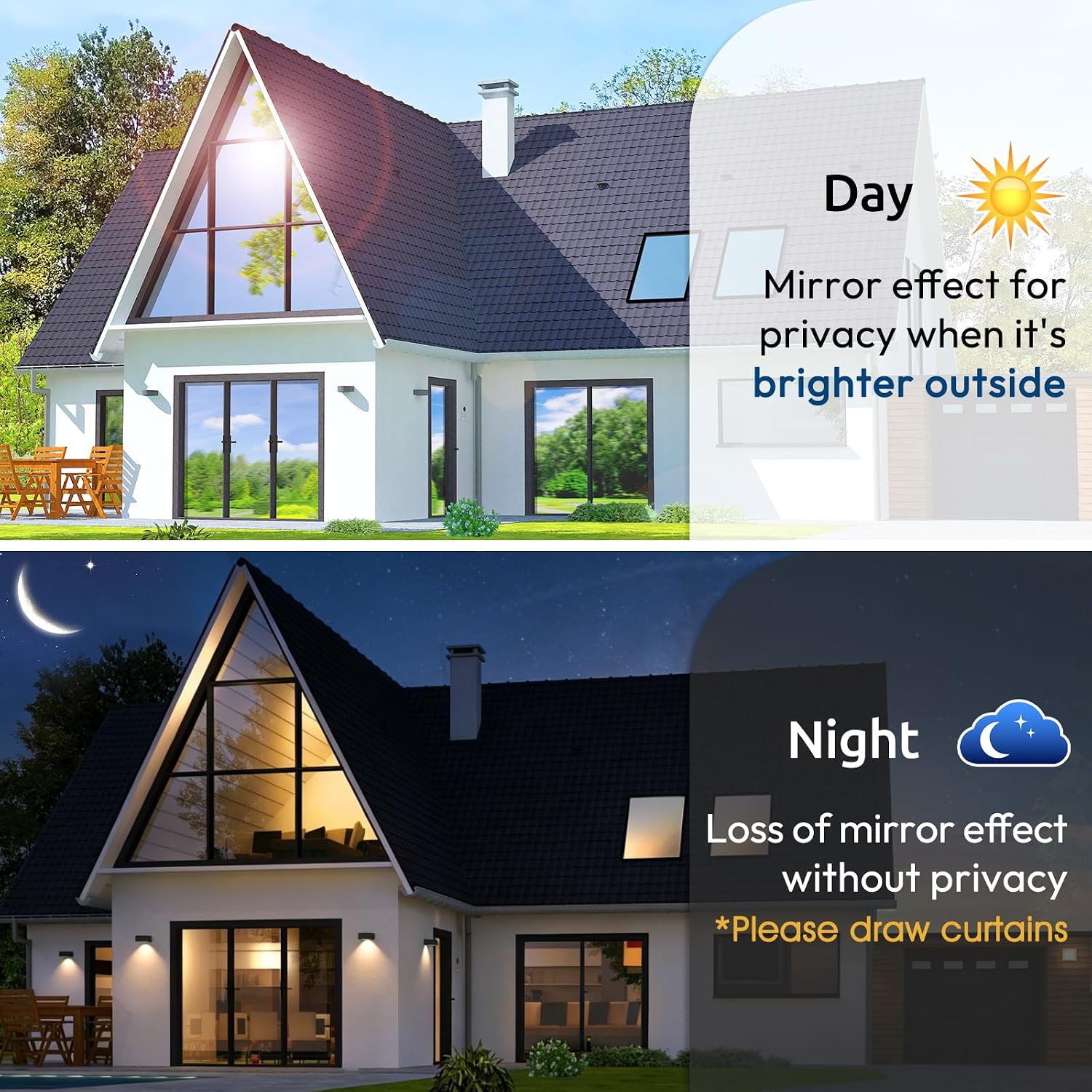 Thumbnail 2 de rabbitgoo Window Privacy Film One Way Window Tint – 23.6" x 16.4' (Black Silver)