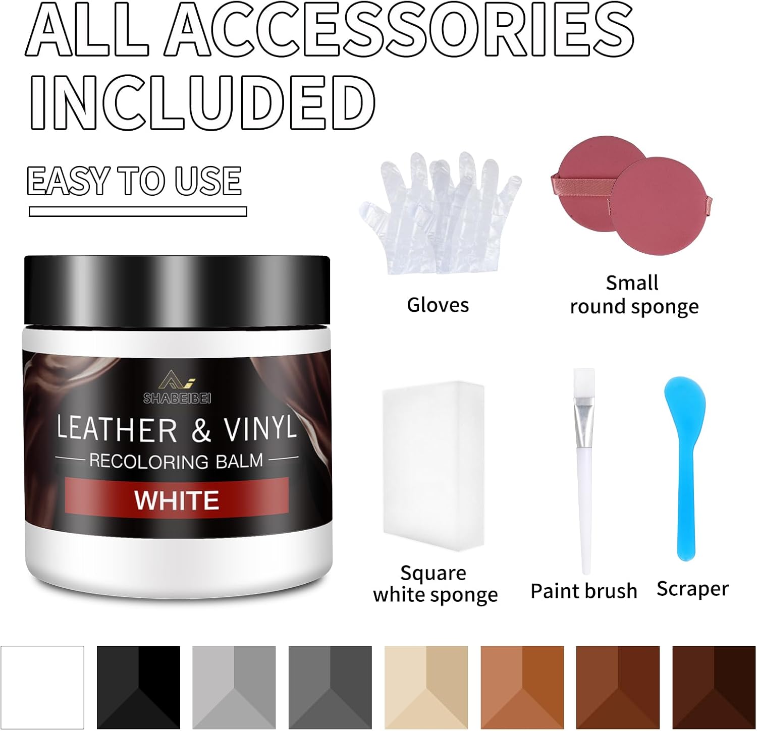 Thumbnail 5 de Leather Recoloring Balm and Scratch Repair Kit — White Leather Restorer for Couches, Car Seats, and More